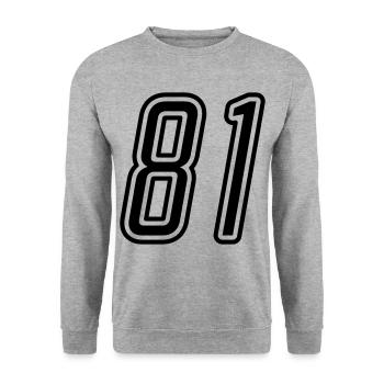 81 Number number - Unisex Sweatshirt - salt & pepper - Front - Alina (178cm) & Michal (187cm)