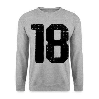 18 number jersey - Unisex Sweatshirt - salt & pepper - Front - Alina (178cm) & Michal (187cm)