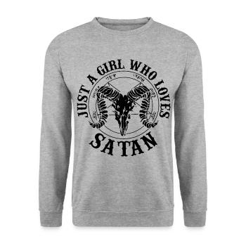 Satanism - Unisex Sweatshirt - salt & pepper - Front - Alina (178cm) & Michal (187cm)