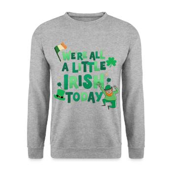 Fröhlichen St Patrick Tag. St. Patrick's Day! - Unisex Pullover - Weißgrau meliert - Vorne - Alina (178cm) & Michal (187cm)