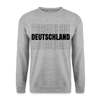 DEUTSCHLAND - GERMANY - DEUTSCHER - Unisex Pullover - Weißgrau meliert - Vorne - Alina (178cm) & Michal (187cm)