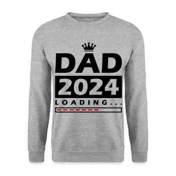 Dad 2024 Loading Papa - Unisex Pullover - Weißgrau meliert - Vorne - Alina (178cm) & Michal (187cm)