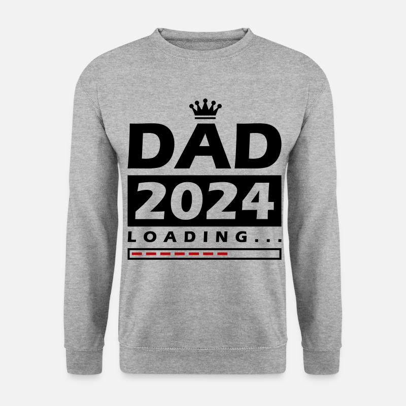 Dad 2024 Loading Papa - Unisex Pullover - Weißgrau meliert