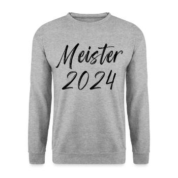 Meister 2024 Aufstiegstrikot Aufstieg 24 - Unisex Pullover - Weißgrau meliert - Vorne - Alina (178cm) & Michal (187cm)