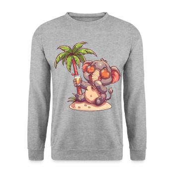 Mammoth Summer Beach Vacation - Unisex Sweatshirt - salt & pepper - Front - Alina (178cm) & Michal (187cm)