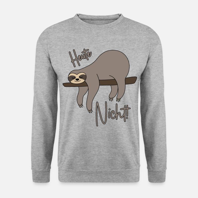 Heute nicht - Faultier - Unisex Pullover - Weißgrau meliert