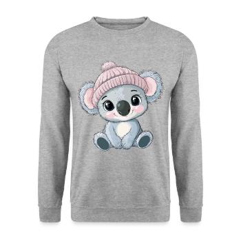 Koala mignon mignon bébé enfants animal dessin animé - Sweat-shirt Unisexe - gris chiné - Devant - Alina (178cm) & Michal (187cm)