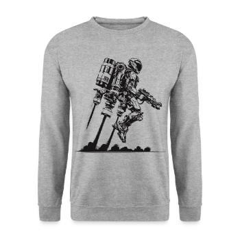 Jetpack de science-fiction – L’avenir nous appelle ! - Sweat-shirt Unisexe - gris chiné - Devant - Alina (178cm) & Michal (187cm)