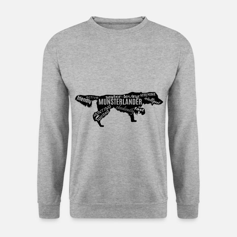 Münsterländer Jagdhund - Unisex Pullover - Weißgrau meliert