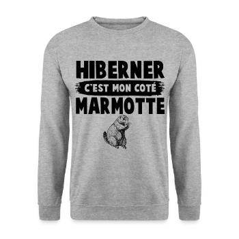 MARMOTTE - Sweat-shirt Unisexe - gris chiné - Devant - Alina (178cm) & Michal (187cm)