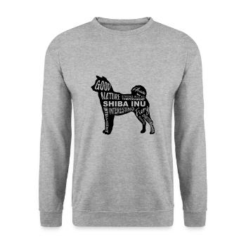 Shiba Inu - Unisex Pullover - Weißgrau meliert - Vorne - Alina (178cm) & Michal (187cm)