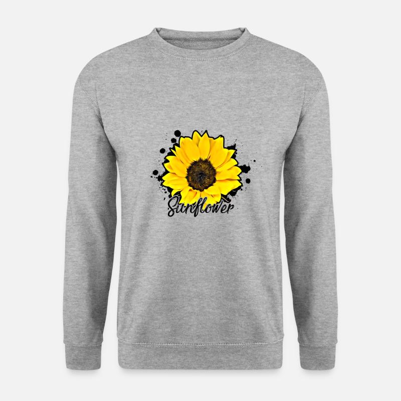 Sonnenblume - Unisex Pullover - Weißgrau meliert