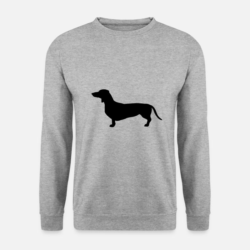 Dackel - Unisex Pullover - Weißgrau meliert
