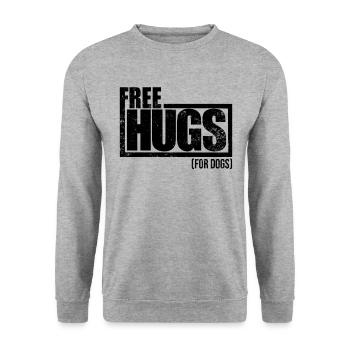 Câlins gratuits pour chiens - Sweat-shirt Unisexe - gris chiné - Devant - Alina (178cm) & Michal (187cm)