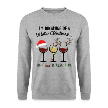 I’m Dreaming Of A Red Christmas Wine - Unisex Sweatshirt - salt & pepper - Front - Alina (178cm) & Michal (187cm)