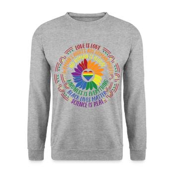 Black Lives Matter LGBT Pride Equality Facts - Unisex Sweatshirt - salt & pepper - Front - Alina (178cm) & Michal (187cm)