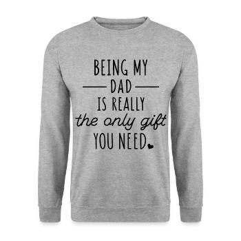 Drôle de cadeau de fête des pères - Sweat-shirt Unisexe - gris chiné - Devant - Alina (178cm) & Michal (187cm)