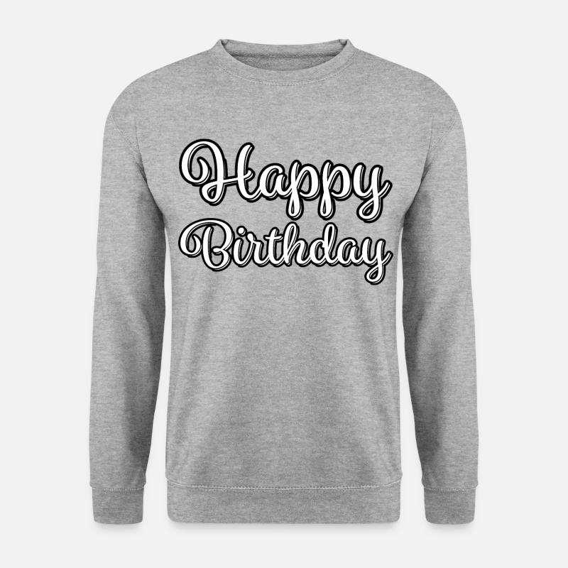 Glückwunsch Geburtstagsgruß Geburtstagsgeschenk - Unisex Pullover - Weißgrau meliert