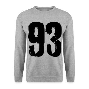 93 number jersey - Unisex Sweatshirt - salt & pepper - Front - Alina (178cm) & Michal (187cm)