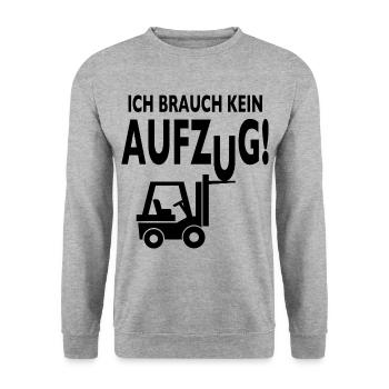 Staplerfahrer Lagerist Gabelstaplerfahrer Stapler - Unisex Pullover - Weißgrau meliert - Vorne - Alina (178cm) & Michal (187cm)