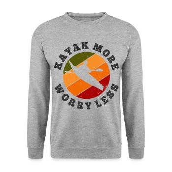 Paddel-Boot Kanu-Fahrer Für Kajak - Unisex Pullover - Weißgrau meliert - Vorne - Alina (178cm) & Michal (187cm)