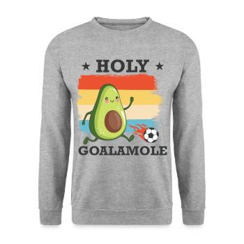 Fußballspieler Avocado - Unisex Pullover - Weißgrau meliert - Vorne - Alina (178cm) & Michal (187cm)
