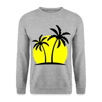 Palm Island Symbol - Unisex Sweatshirt - salt & pepper - Front - Alina (178cm) & Michal (187cm)