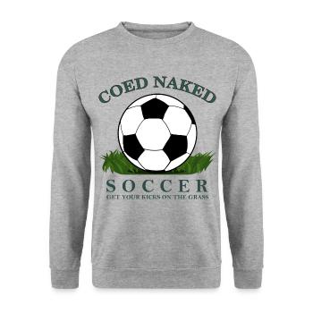Coed Naked Soccer - Unisex Sweatshirt - salt & pepper - Front - Alina (178cm) & Michal (187cm)