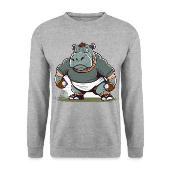 Hippo Scrum - Unisex Sweatshirt - salt & pepper - Front - Alina (178cm) & Michal (187cm)