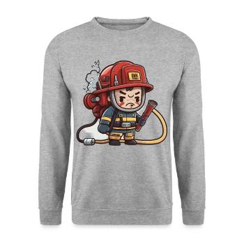 Lutte contre les incendies - Sweat-shirt Unisexe - gris chiné - Devant - Alina (178cm) & Michal (187cm)