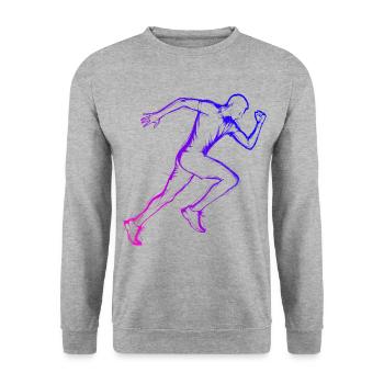 Course à pied Jogging Course à pied Course à pied Fitness Femmes - Sweat-shirt Unisexe - gris chiné - Devant - Alina (178cm) & Michal (187cm)