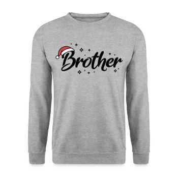 Santa Hat Brother Brother - Unisex Sweatshirt - salt & pepper - Front - Alina (178cm) & Michal (187cm)