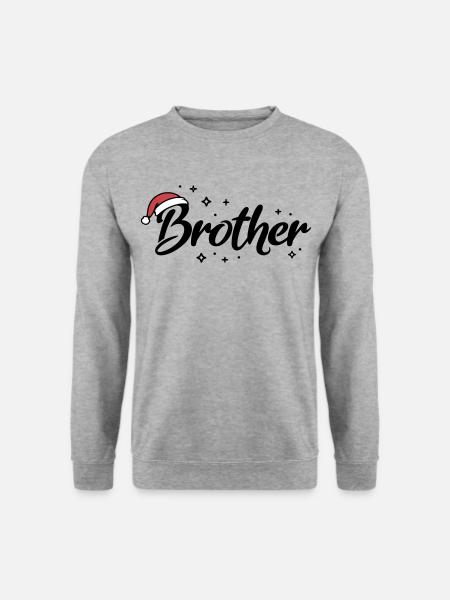 Weihnachtsmütze Brother Bruder - Unisex Pullover - Weißgrau meliert