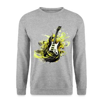 E-Gitarre Gitarre Gitarrist Musik Instrument Rock - Unisex Pullover - Weißgrau meliert - Vorne - Alina (178cm) & Michal (187cm)
