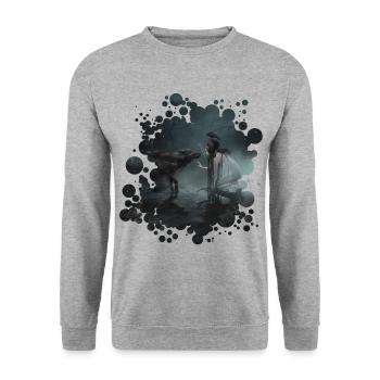 Stardust (A Dark Fairy Tale) - Unisex Pullover - Weißgrau meliert - Vorne - Alina (178cm) & Michal (187cm)