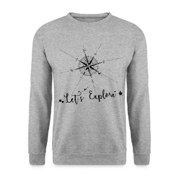 Compas de navigation carte de voyage nature cadeau - Sweat-shirt Unisexe - gris chiné - Devant - Alina (178cm) & Michal (187cm)