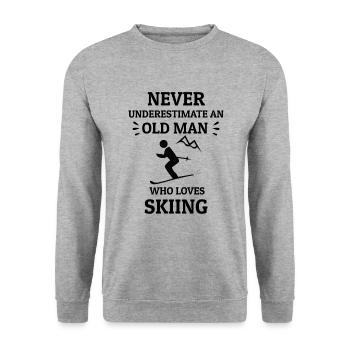 SKIING OLD MAN - Unisex Pullover - Weißgrau meliert - Vorne - Alina (178cm) & Michal (187cm)