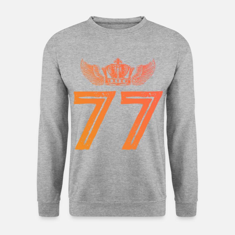 77 Number crown - Unisex Sweatshirt - salt & pepper