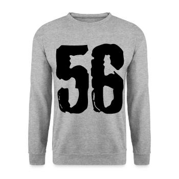 56 Number jersey - Unisex Sweatshirt - salt & pepper - Front - Alina (178cm) & Michal (187cm)