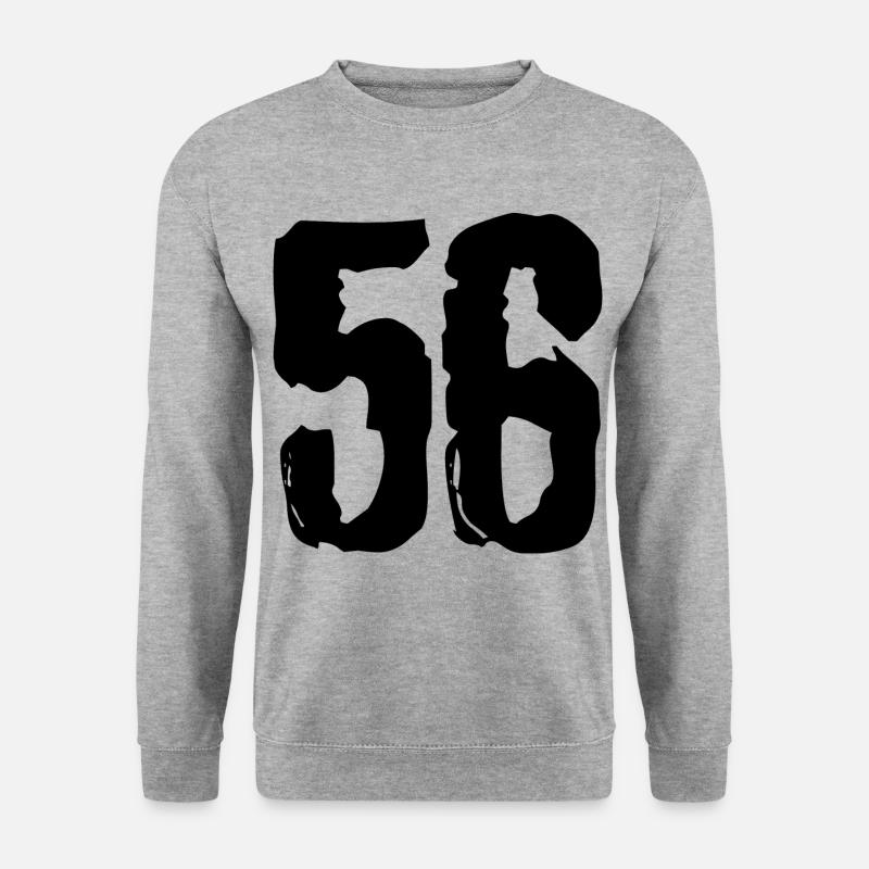 56 Zahl Trikot - Unisex Pullover - Weißgrau meliert