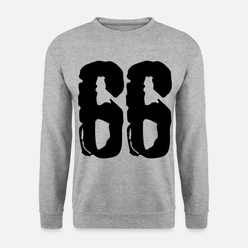 66 Zahl Trikot - Unisex Pullover - Weißgrau meliert