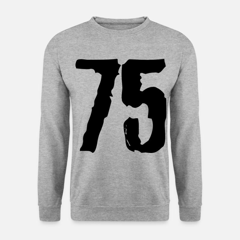75 Zahl Trikot - Unisex Pullover - Weißgrau meliert