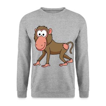 Monkey monkey comic - Unisex Sweatshirt - salt & pepper - Front - Alina (178cm) & Michal (187cm)