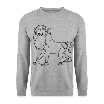 Monkey monkey comic - Unisex Sweatshirt - salt & pepper - Front - Alina (178cm) & Michal (187cm)