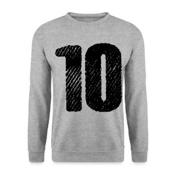 Maillot à 10 chiffres - Sweat-shirt Unisexe - gris chiné - Devant - Alina (178cm) & Michal (187cm)