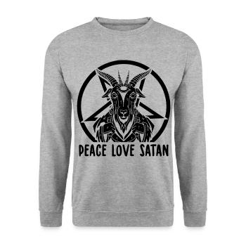 Satanism - Unisex Sweatshirt - salt & pepper - Front - Alina (178cm) & Michal (187cm)