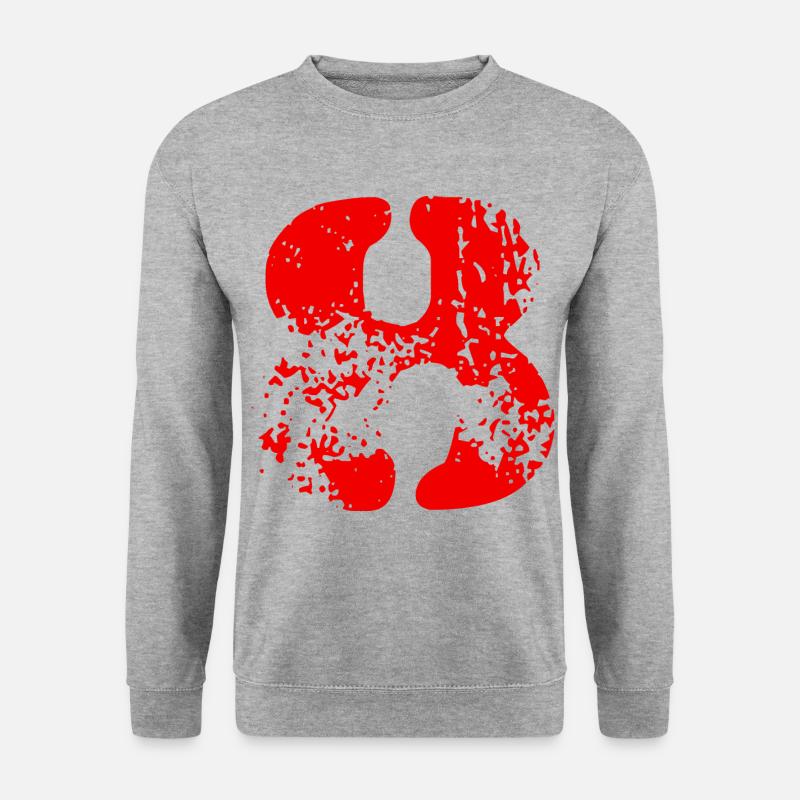 8 Zahl Symbol - Unisex Pullover - Weißgrau meliert