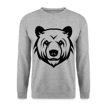Polar Bear Head Polar Bear - Unisex Sweatshirt - salt & pepper - Front - Alina (178cm) & Michal (187cm)