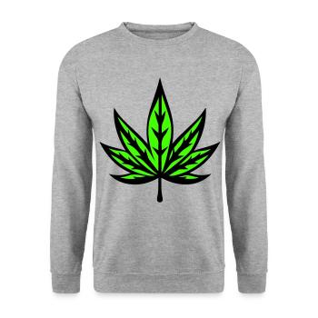 Hemp Leaf Hemp Symbol Weed Cannabis - Unisex Sweatshirt - salt & pepper - Front - Alina (178cm) & Michal (187cm)