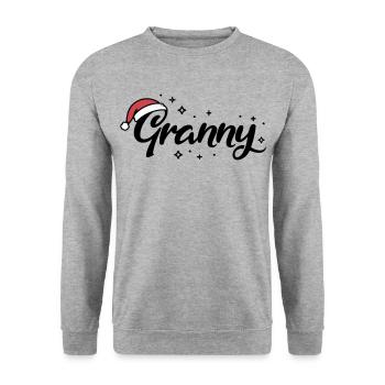 Christmas Hat Granny Grandma - Unisex Sweatshirt - salt & pepper - Front - Alina (178cm) & Michal (187cm)